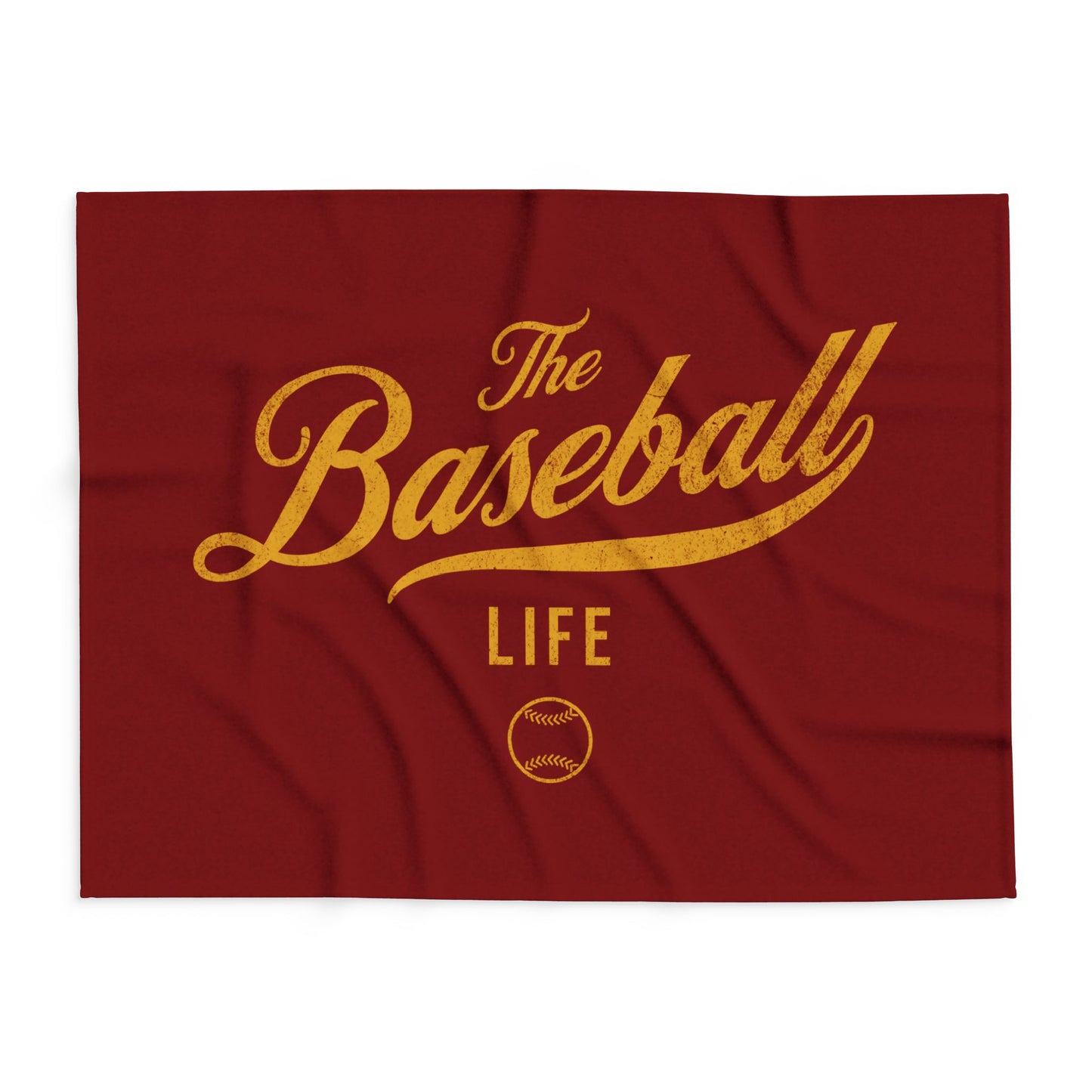 Fleece Blanket_Maroon w Yellow Gold Print