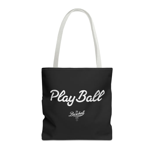 Play Ball Tote Bag_Black with White Print