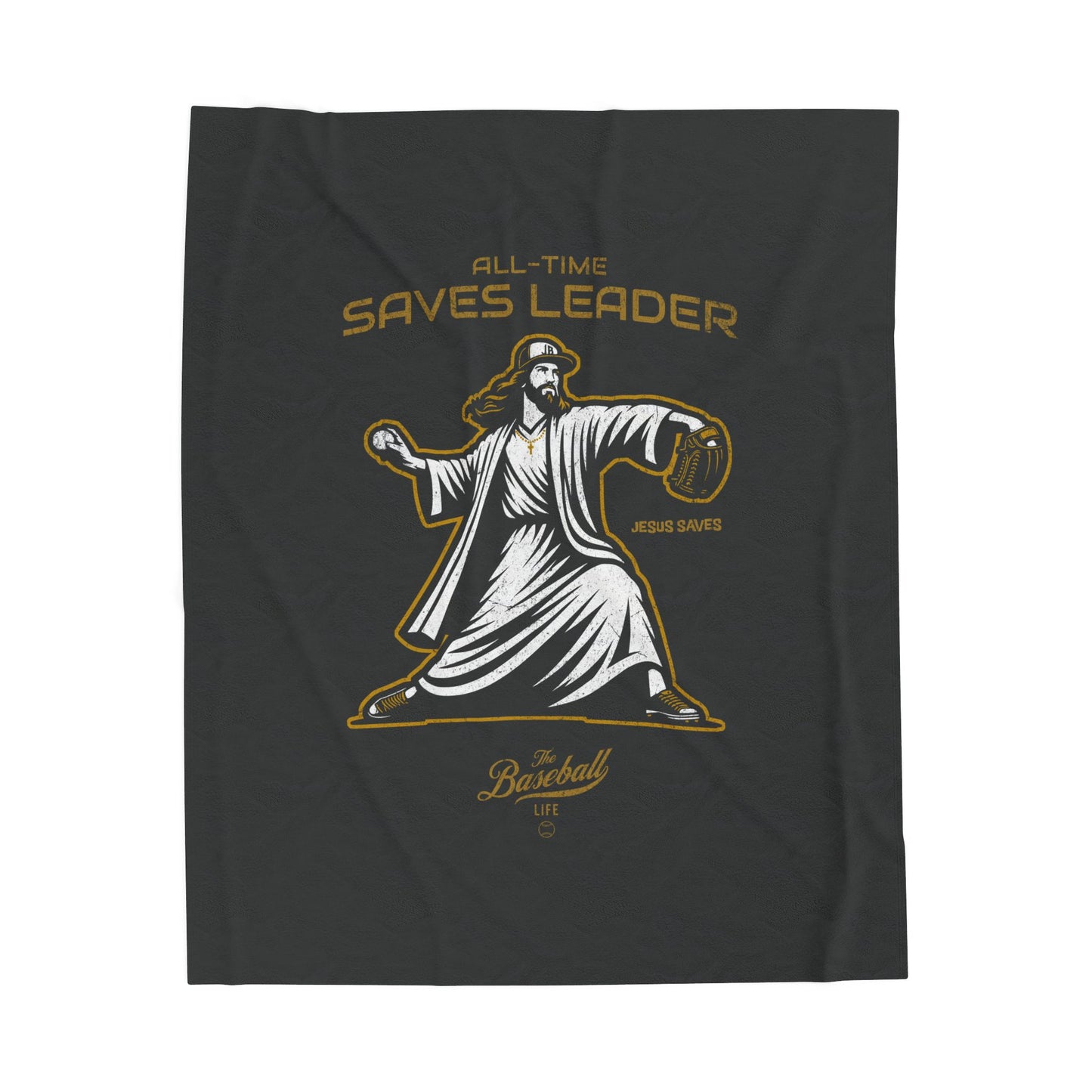 Velveteen Plush Blanket_All-Time Saves Leader_Dark Charcoal Gray