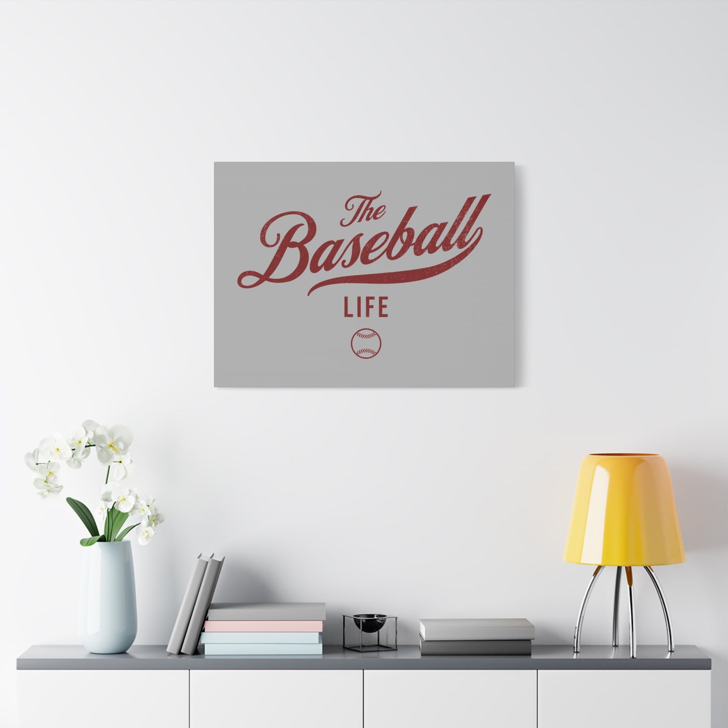 Wall Art Canvas_Silver Gray w Maroon