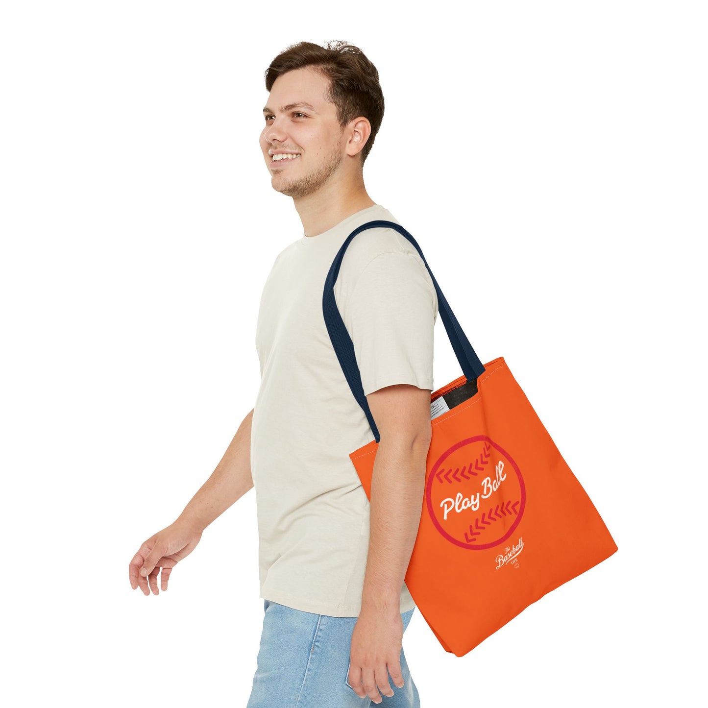 Baseball Icon Play Ball Tote Bag_Orange