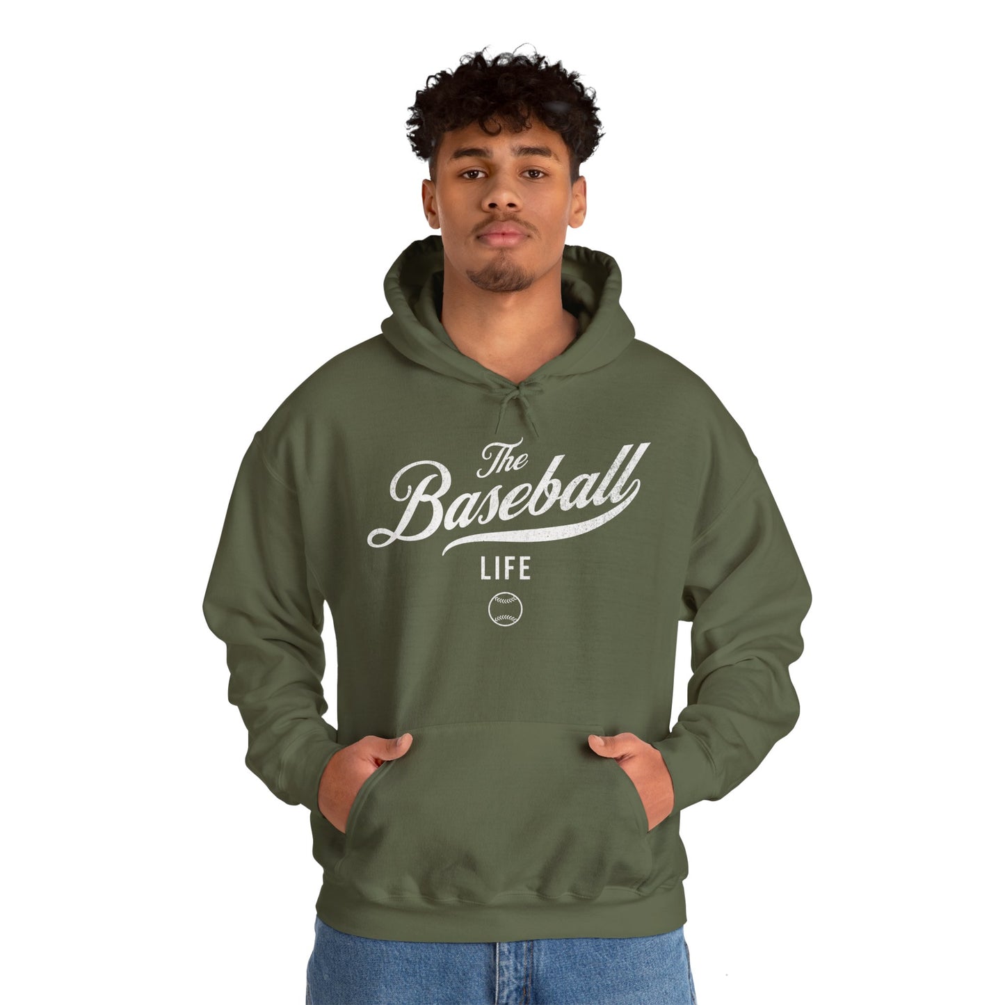 The Baseball Life Hoodie_White Print