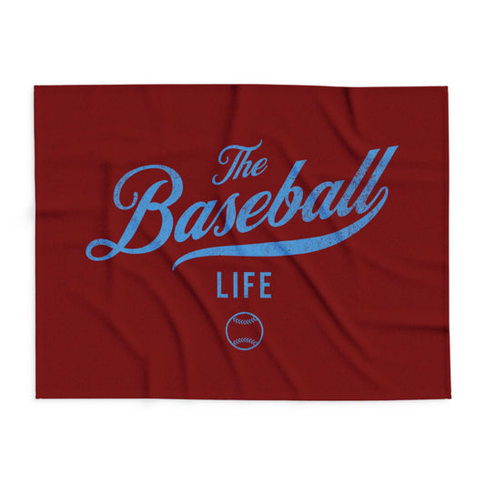 Fleece Blanket_Maroon w Carolina Blue Print