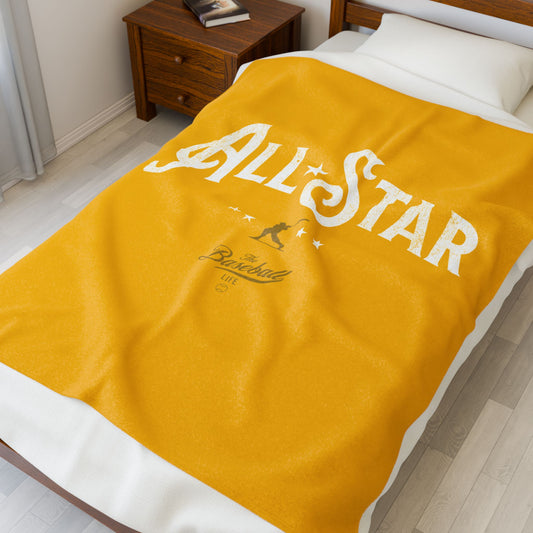 Velveteen Plush Blanket_All-Star_Yellow Gold
