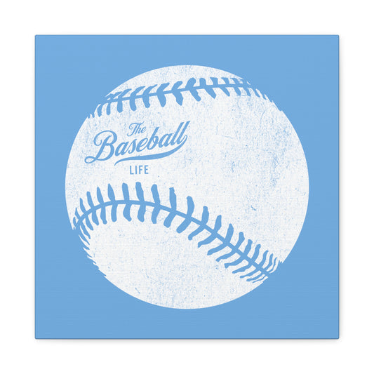Weathered Baseball Wall Art Canvas_Carolina Blue