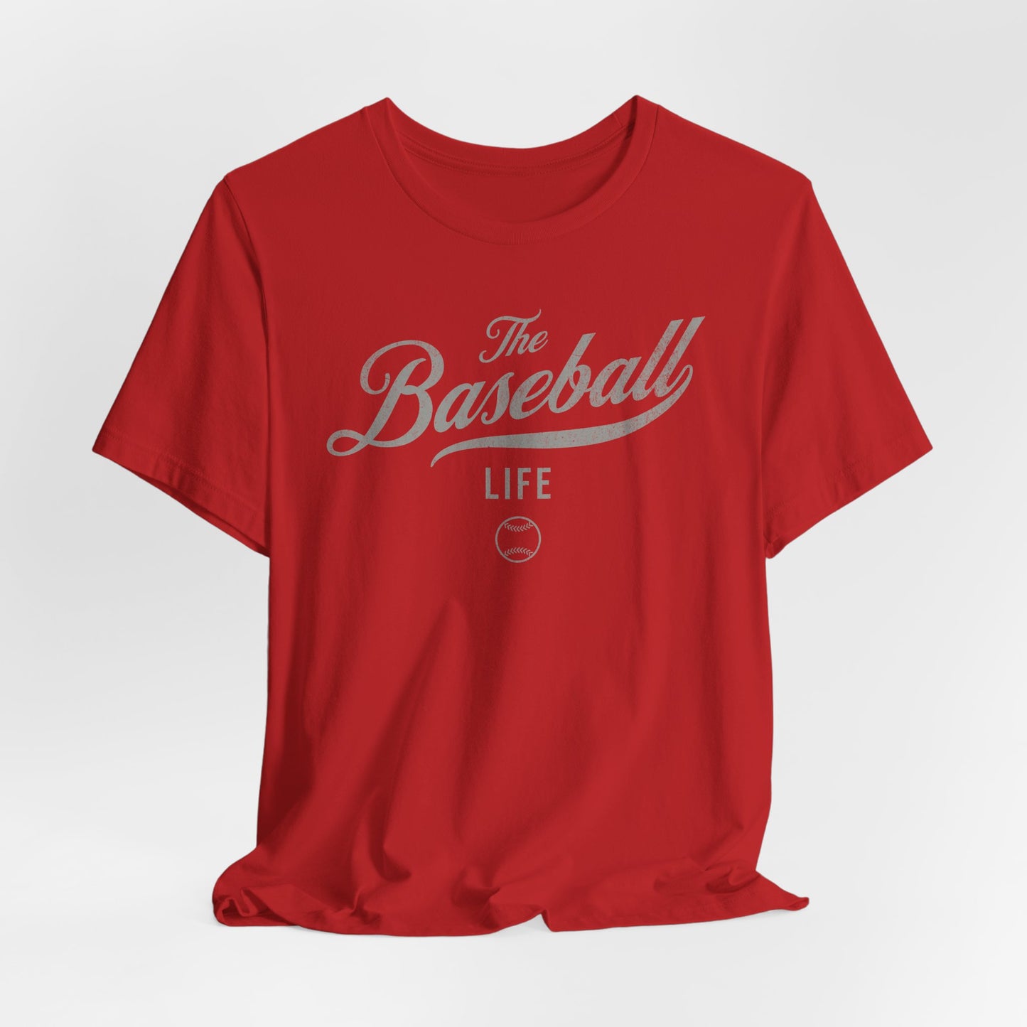 The Baseball Life Classic Script T-Shirt_Silver Gray Print