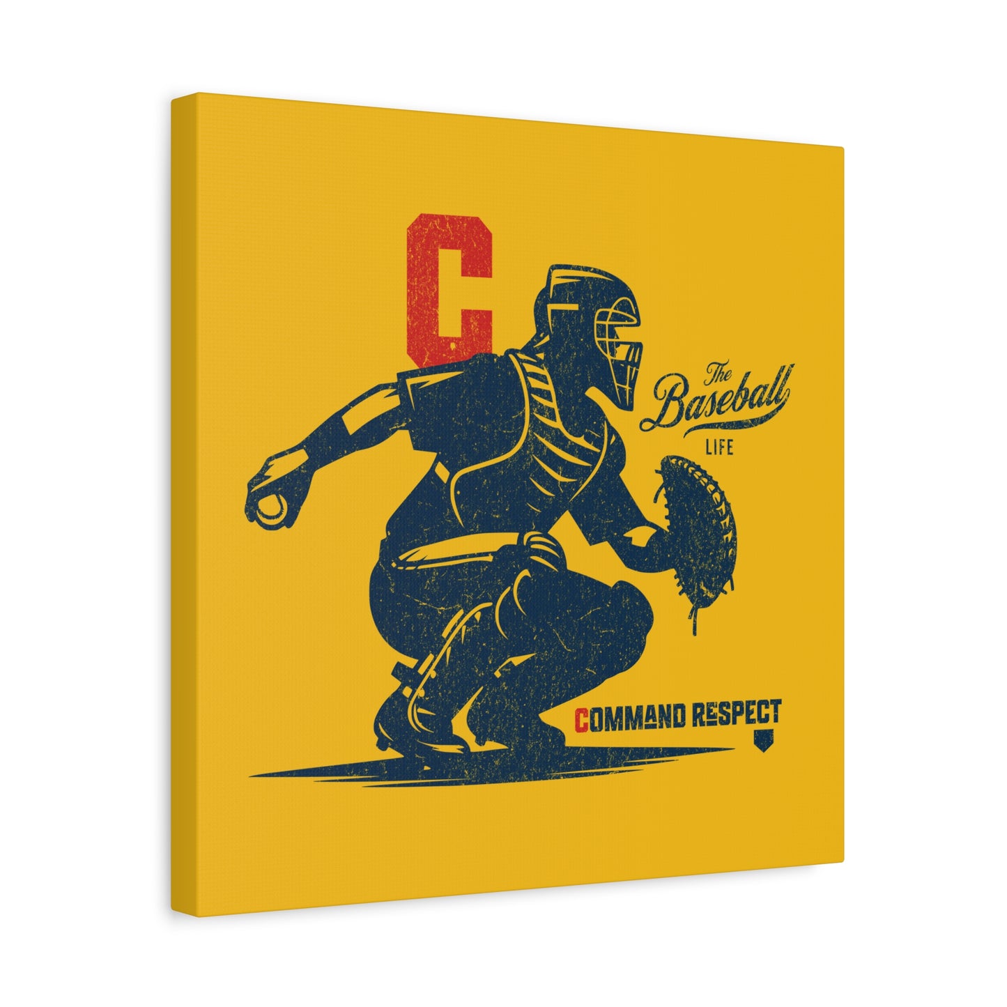 Catcher_Command Respect Wall Art Canvas_Yellow Gold