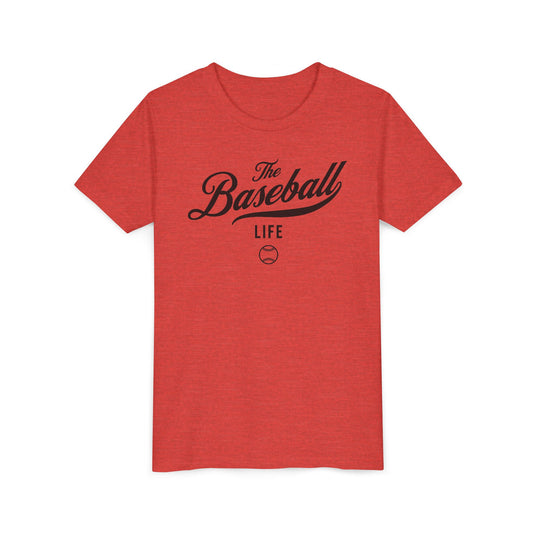 Youth The Baseball Life Classic Script T-Shirt_Black Print