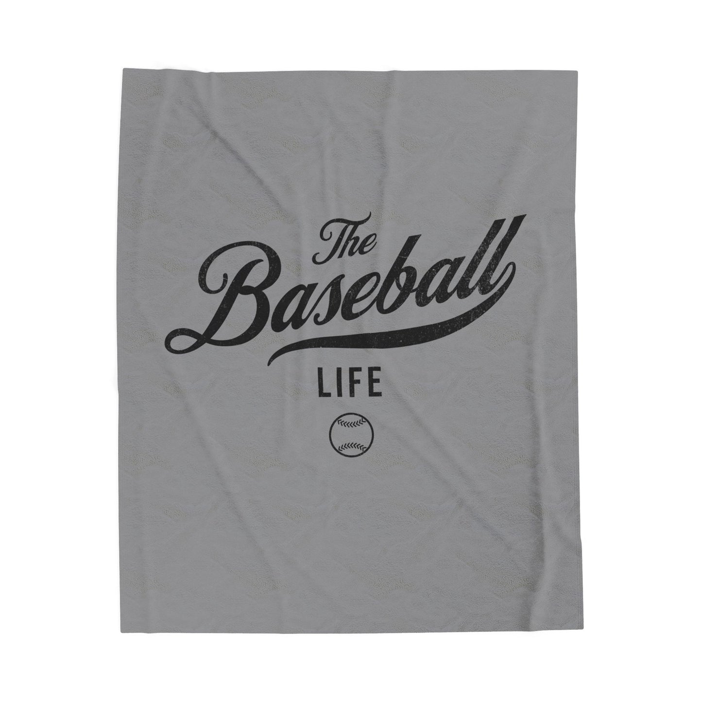 Velveteen Plush Blanket_Gray with Black Print