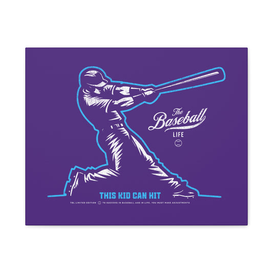 This Kid Can Hit Wall Art Canvas_Purple