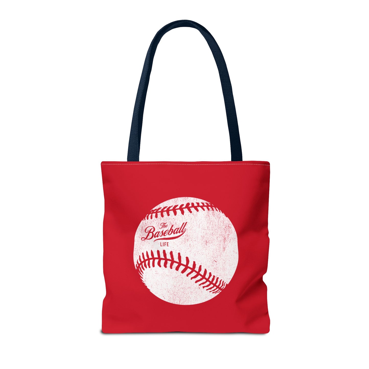 Weathered Baseball Tote Bag_Red