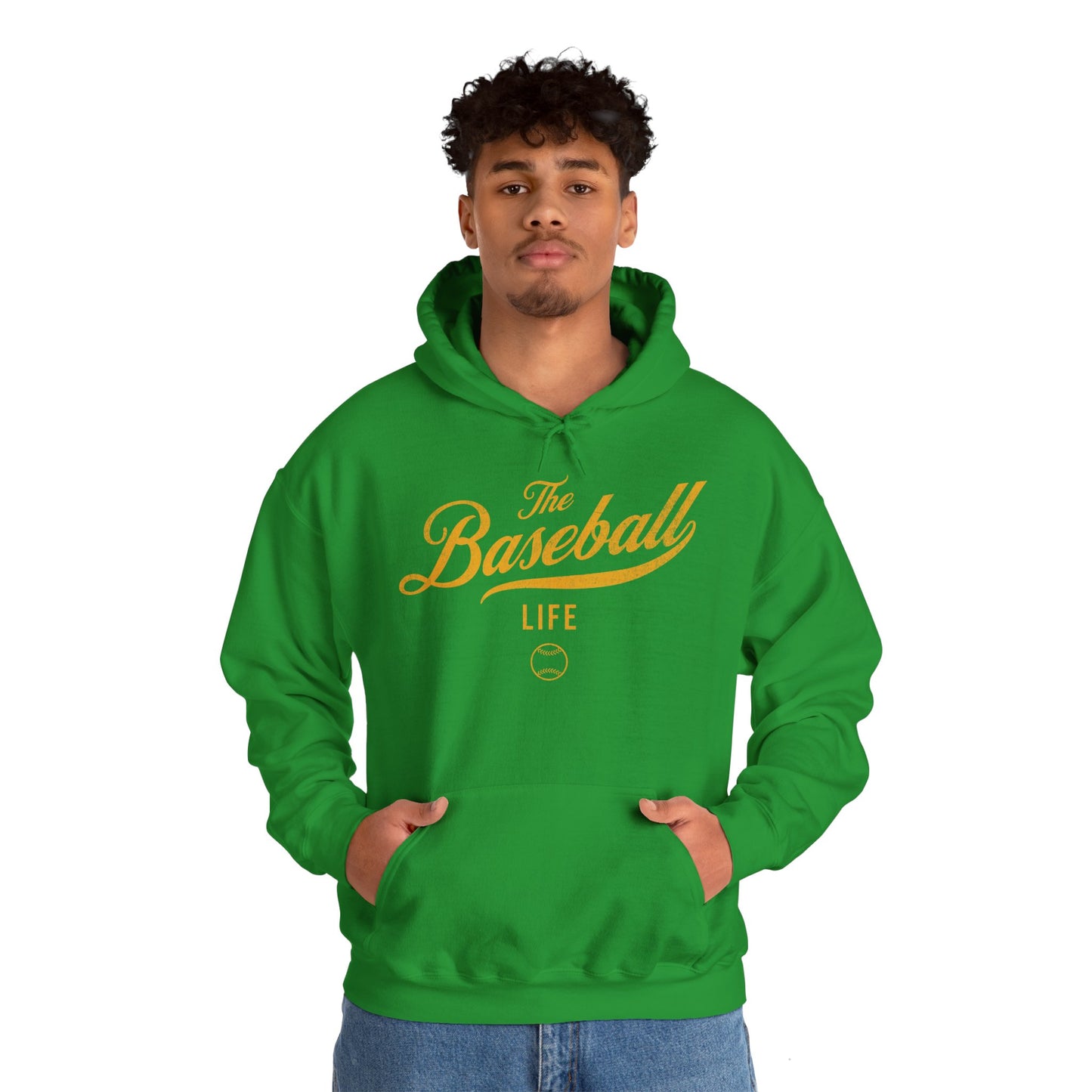 The Baseball Life Hoodie_Yellow Gold Print