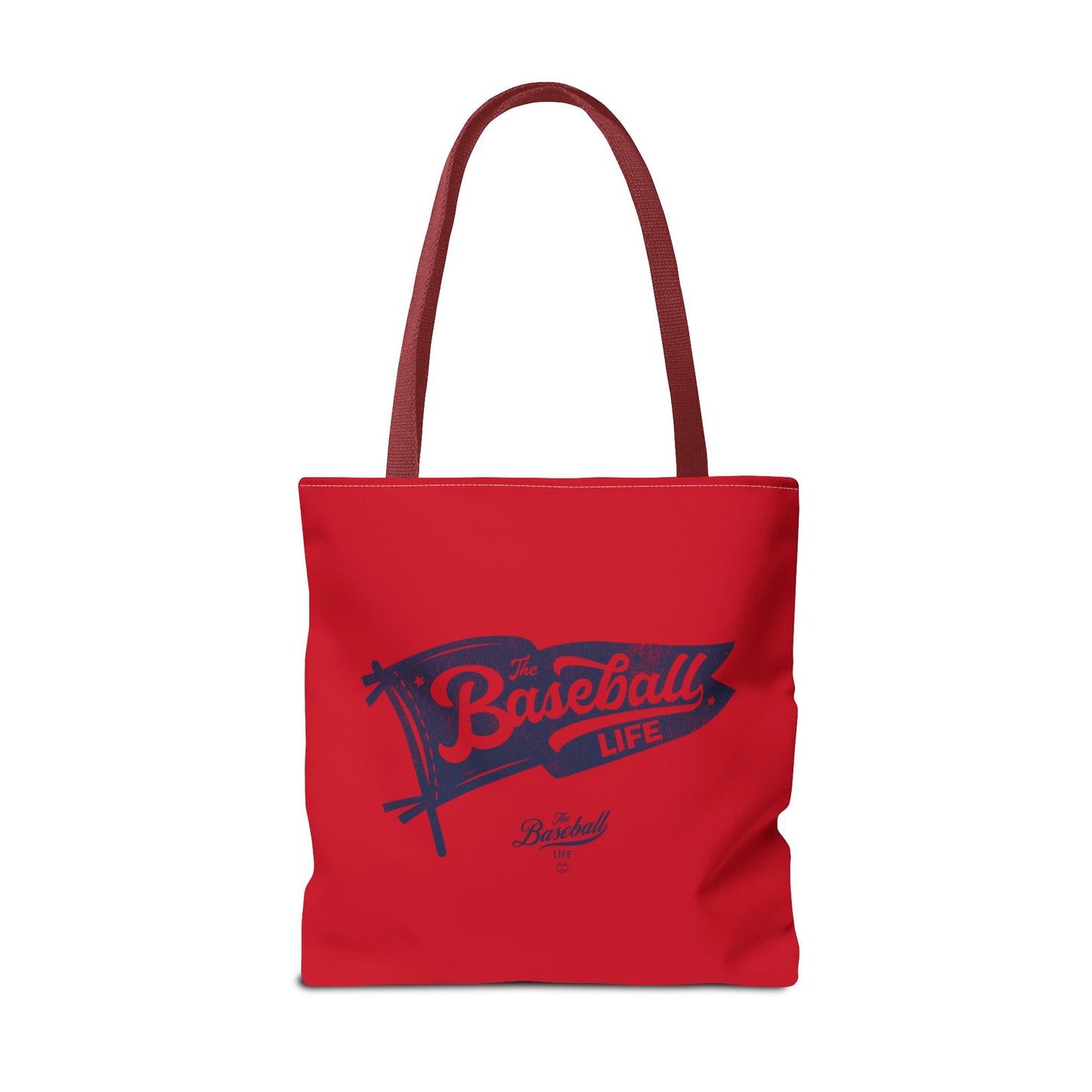 Vintage Pennant Tote Bag_Navy Print on Red