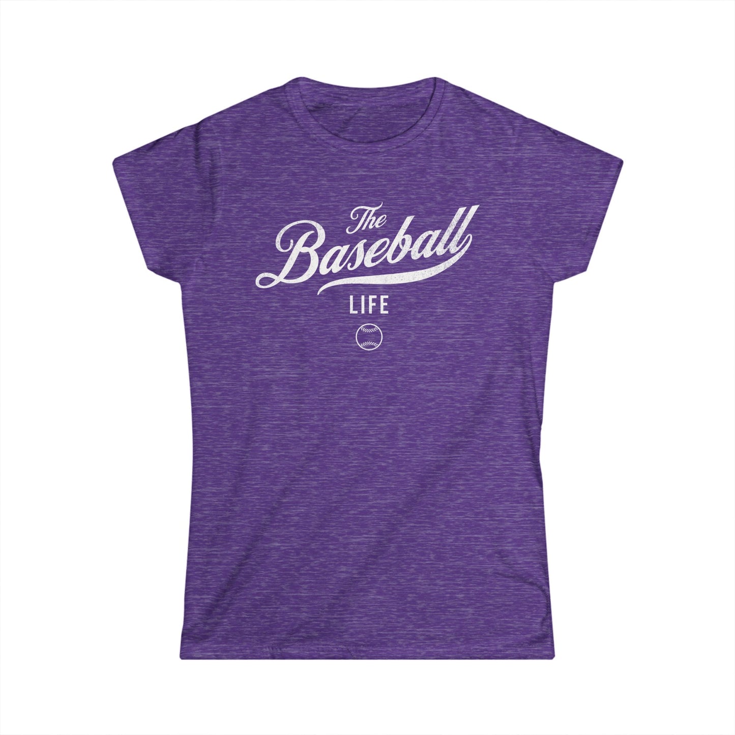 The Baseball Life Classic Script Tee_Women's_White Print