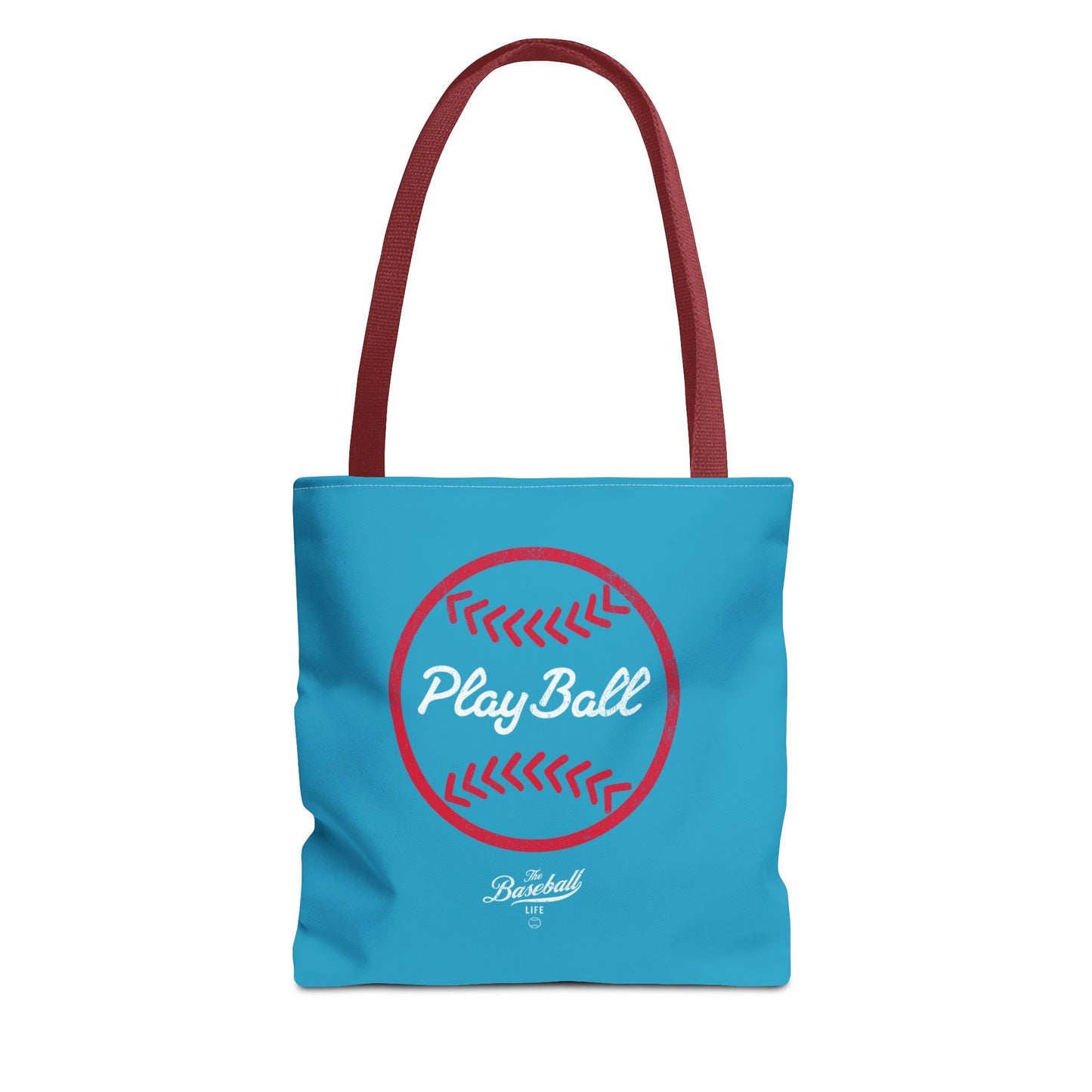 Baseball Icon Play Ball Tote Bag_Turquoise