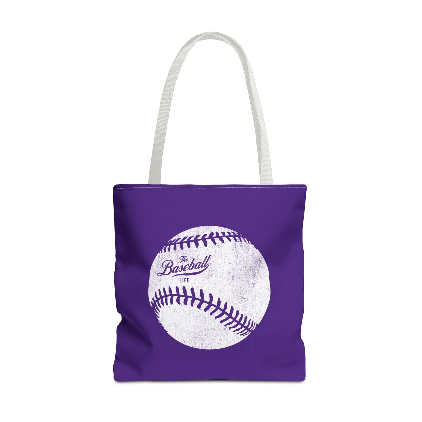 Weathered Baseball Tote Bag_Purple