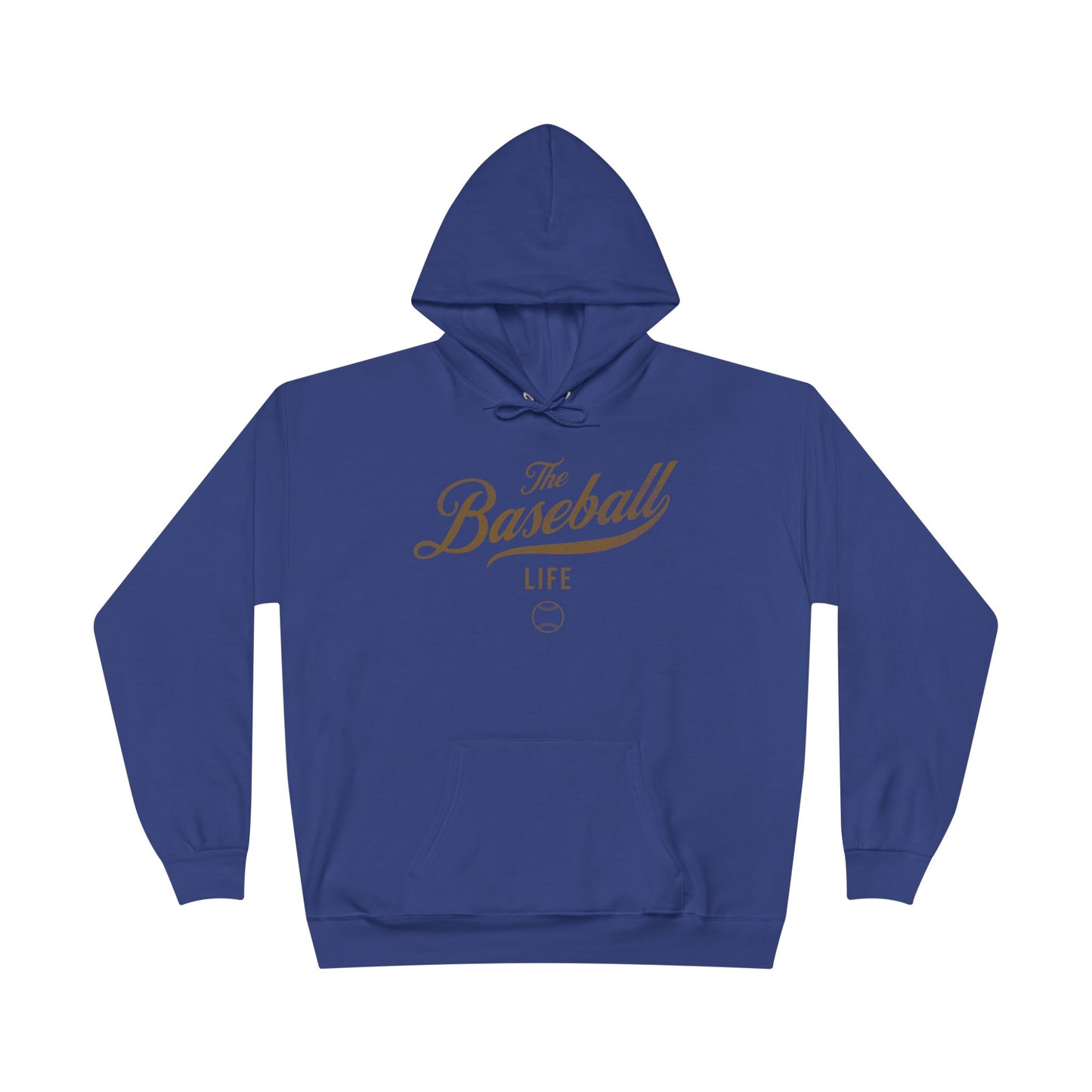 The Baseball Life Hoodie w/Grommets_Old Gold Print