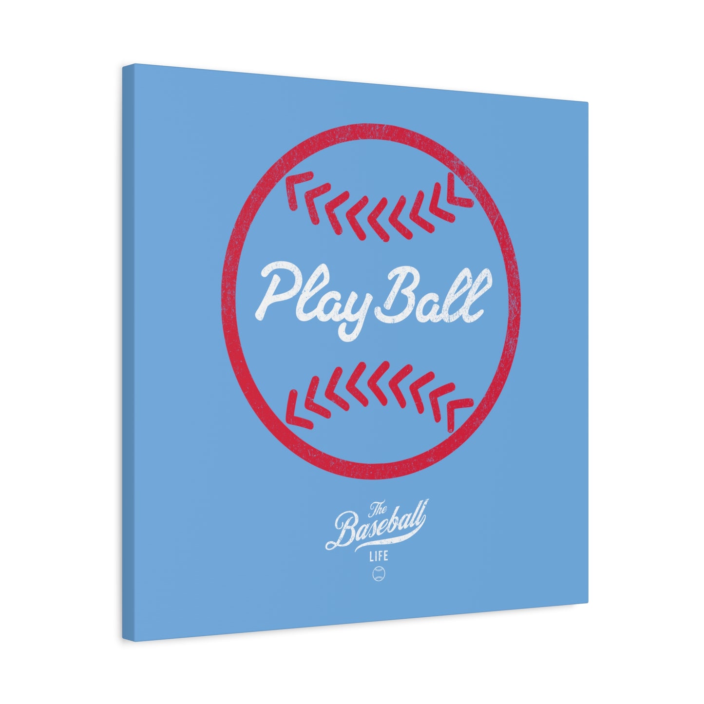 Play Ball Graphic Baseball Wall Art Canvas_Carolina Blue