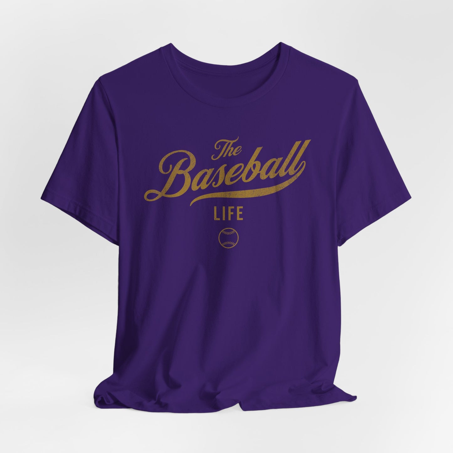 The Baseball Life Classic Script T-Shirt _Old Gold Print