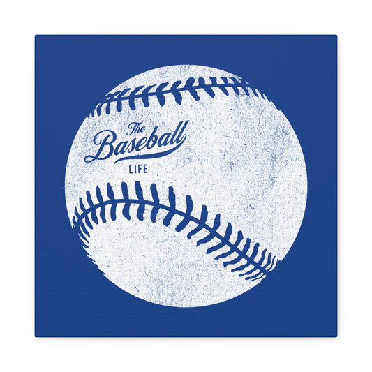 Weathered Baseball Wall Art Canvas_Royal Blue