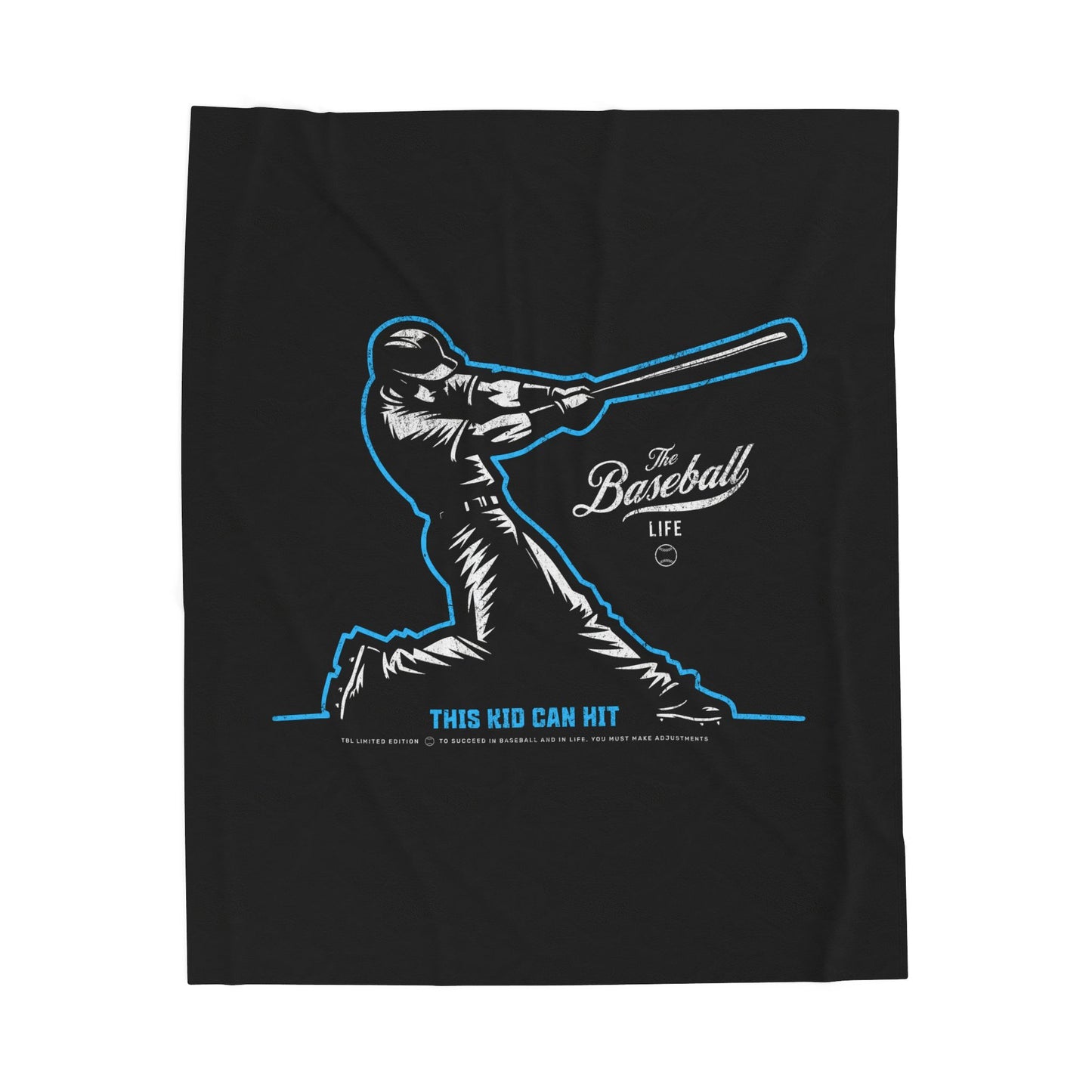 Velveteen Plush Blanket_This Kid Can Hit_Black