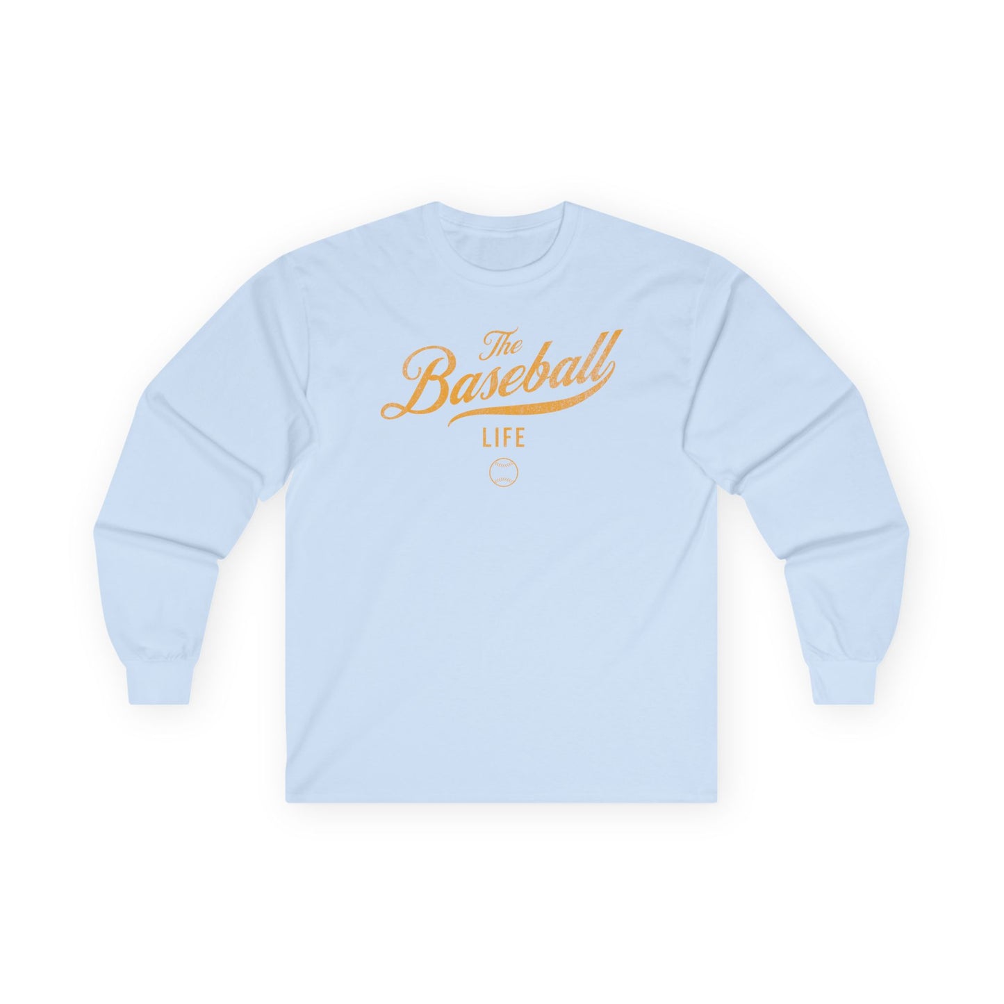 The Baseball Life Long Sleeve T-Shirt_Yellow Gold Print
