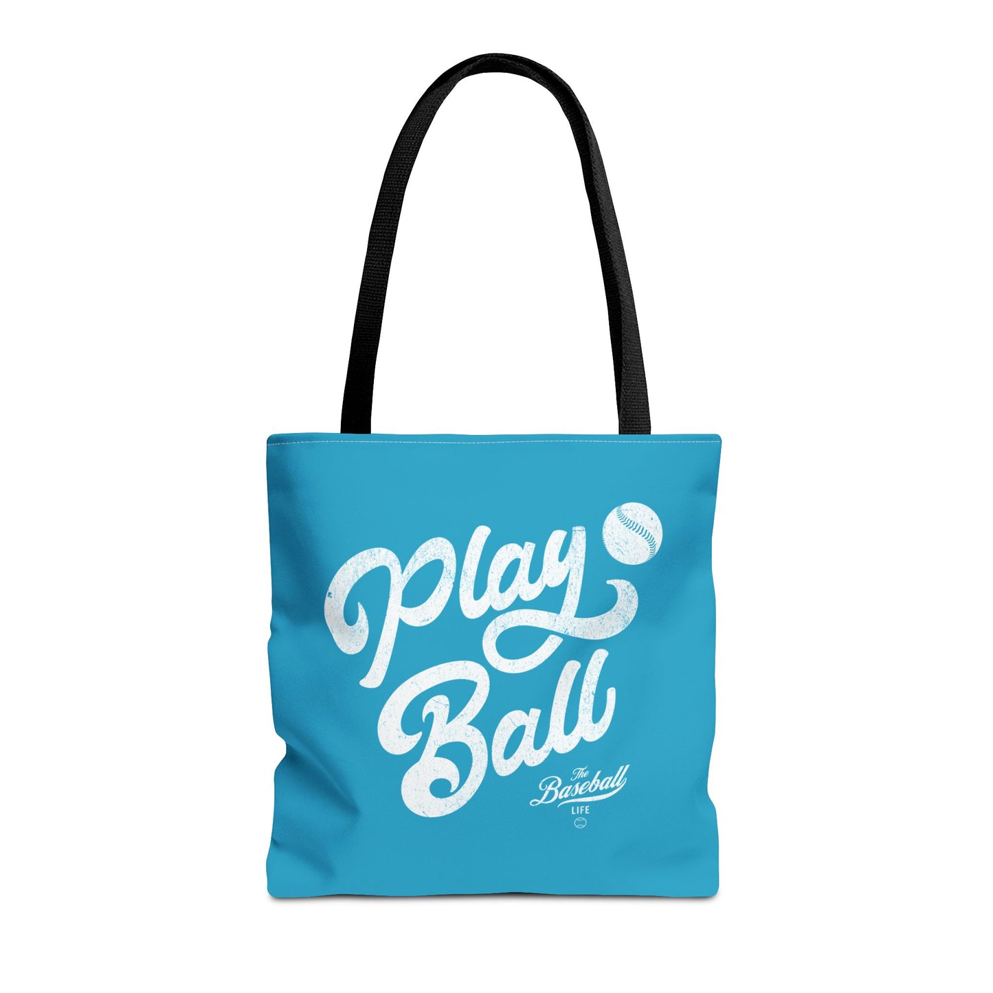 Play Ball Script Tote Bag_Turquoise