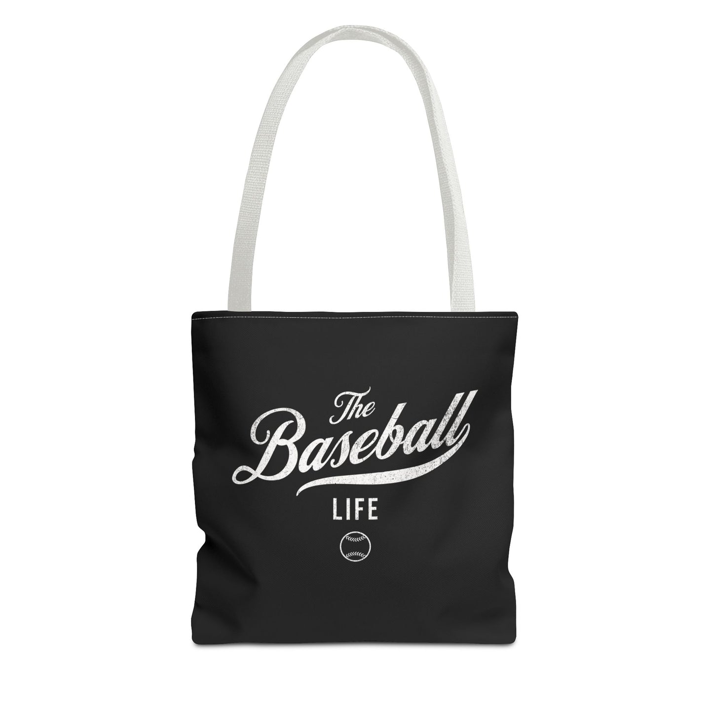 The Baseball Life Tote Bag_Black w White Print