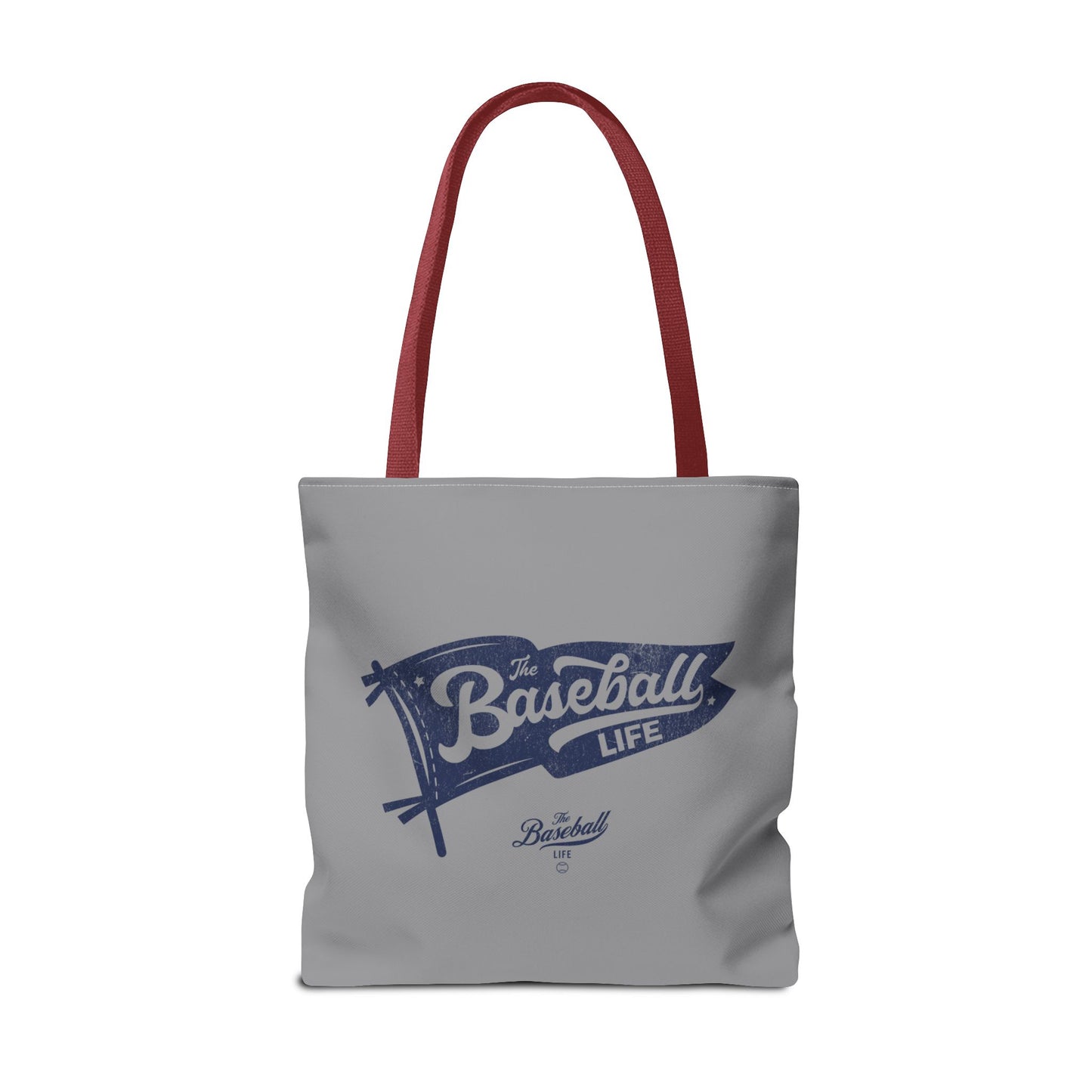 Vintage Pennant Tote Bag_Navy Print on Medium Gray