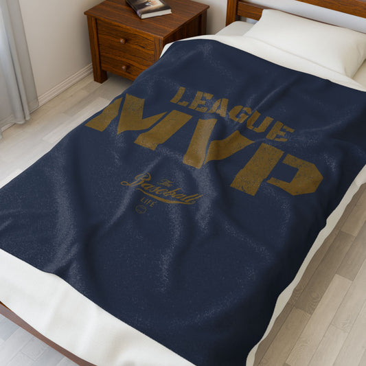 Velveteen Plush Blanket_League MVP_Navy