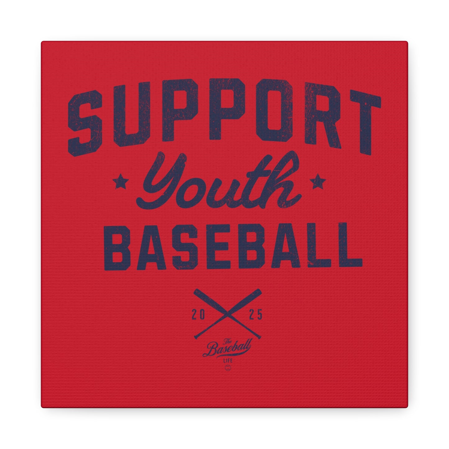 Support Youth Baseball Wall Art Canvas