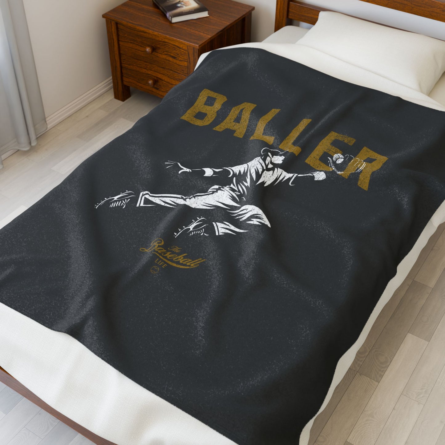 Velveteen Plush Blanket_Baller_Gunmetal Gray