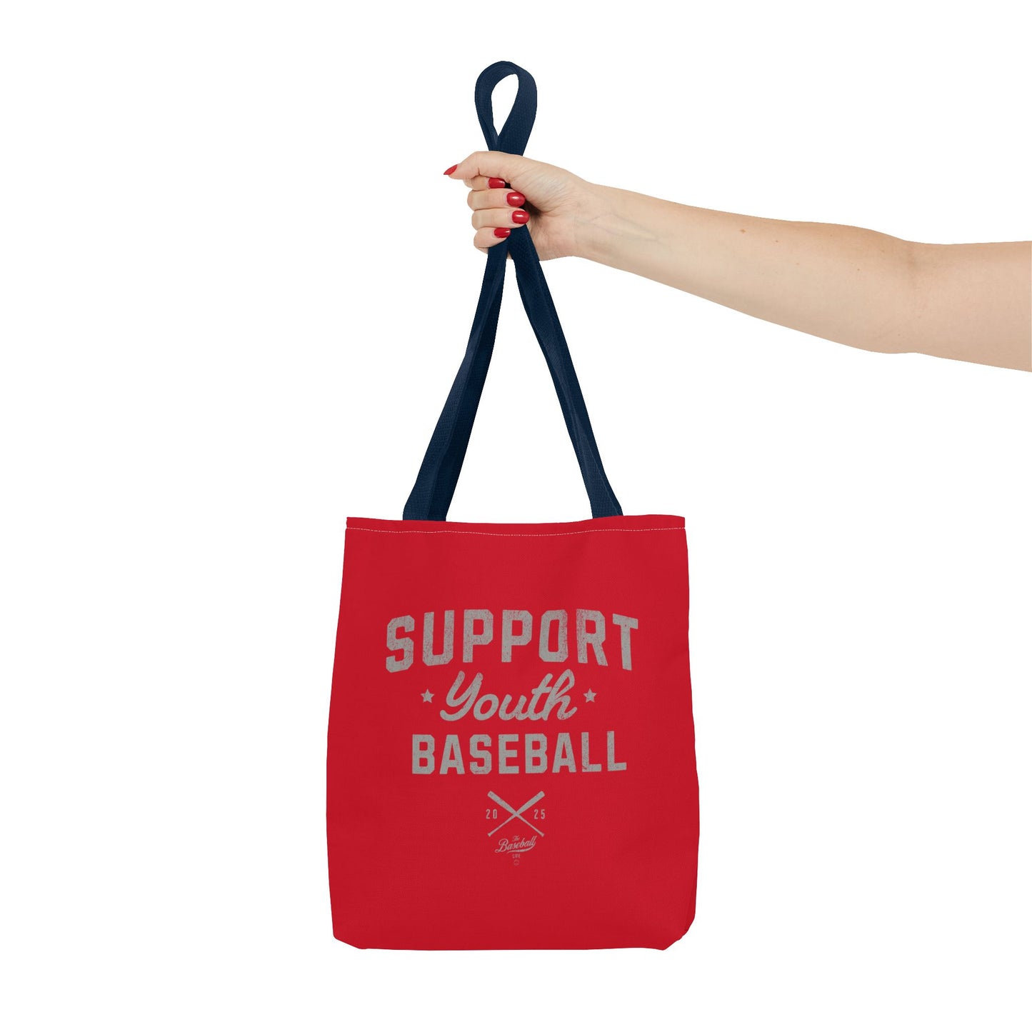 Support Youth Baseball Tote Bag_Red