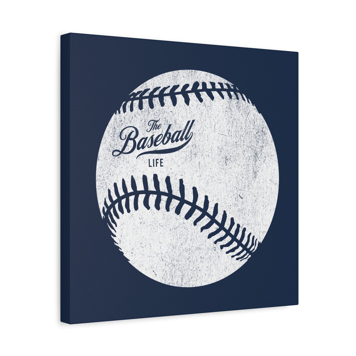 Weathered Baseball Wall Art Canvas_Navy