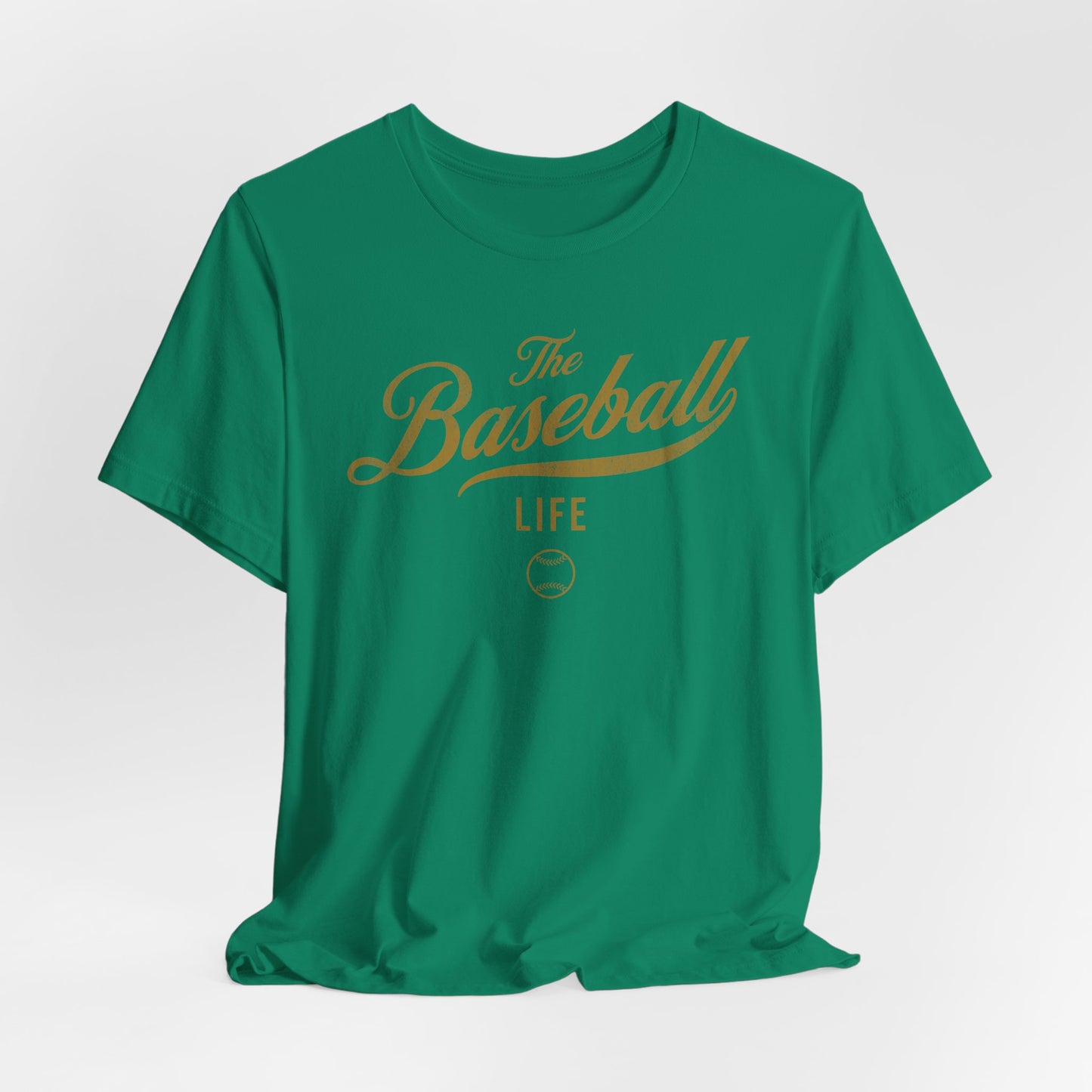 The Baseball Life Classic Script T-Shirt _Old Gold Print