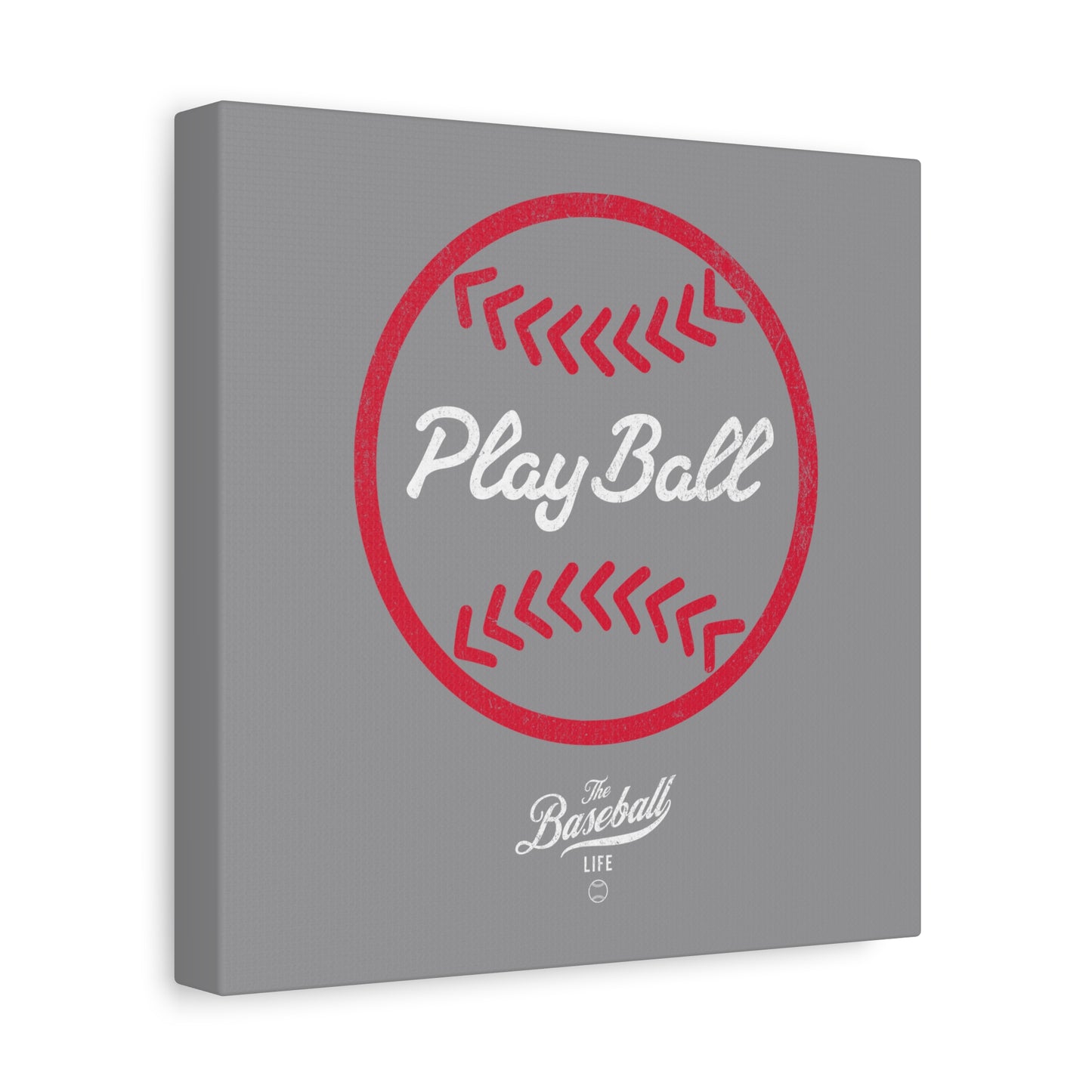 Play Ball Graphic Baseball Wall Art Canvas_Gray