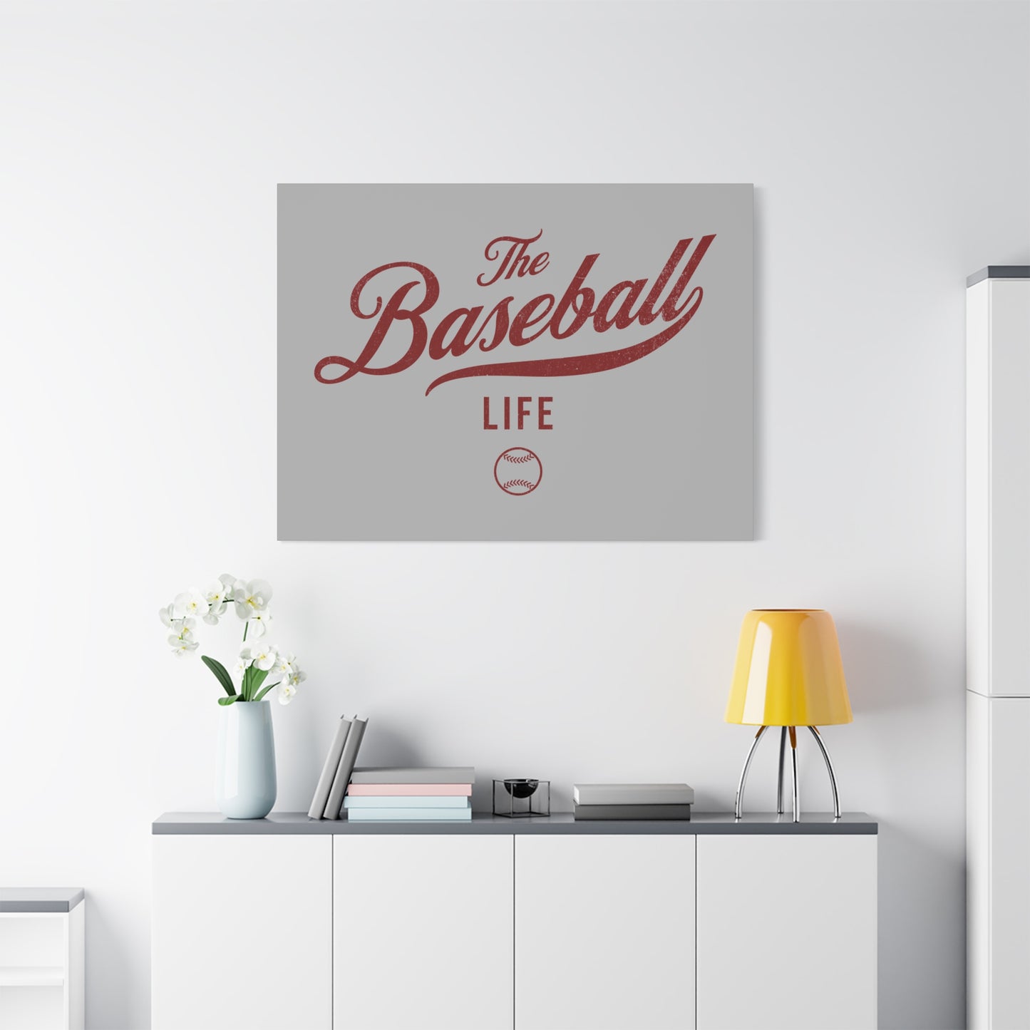 Wall Art Canvas_Silver Gray w Maroon