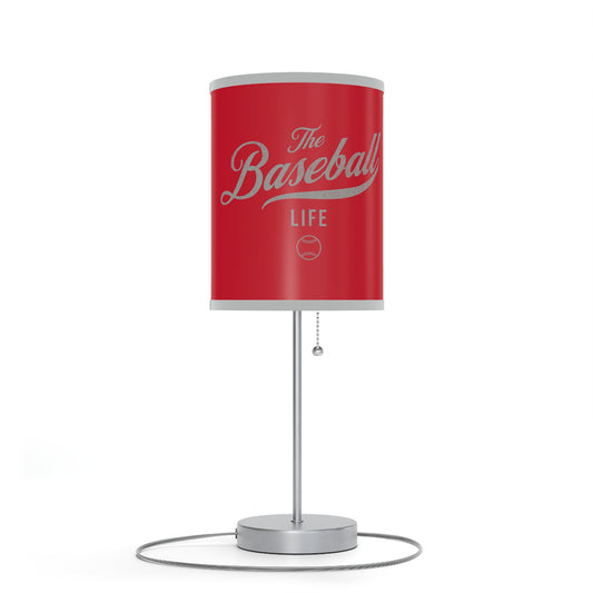Table Lamp_Red w Silver Gray Print