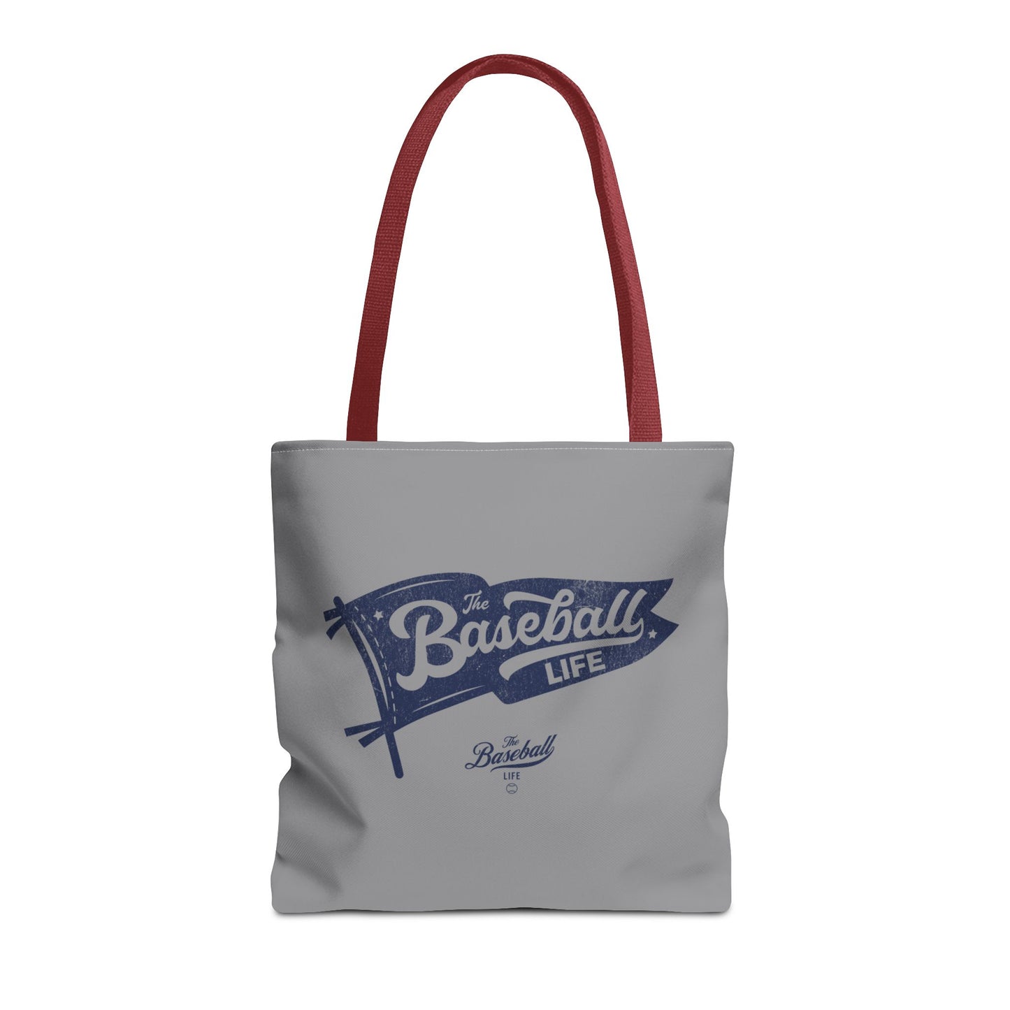 Vintage Pennant Tote Bag_Navy Print on Medium Gray