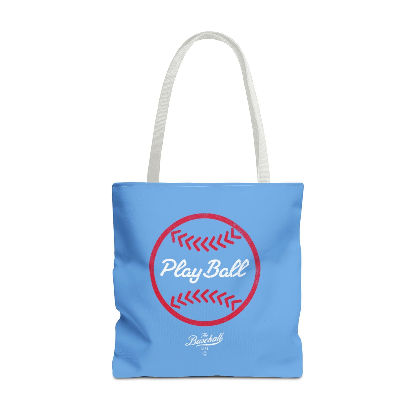 Baseball Icon Play Ball Tote Bag_Carolina Blue