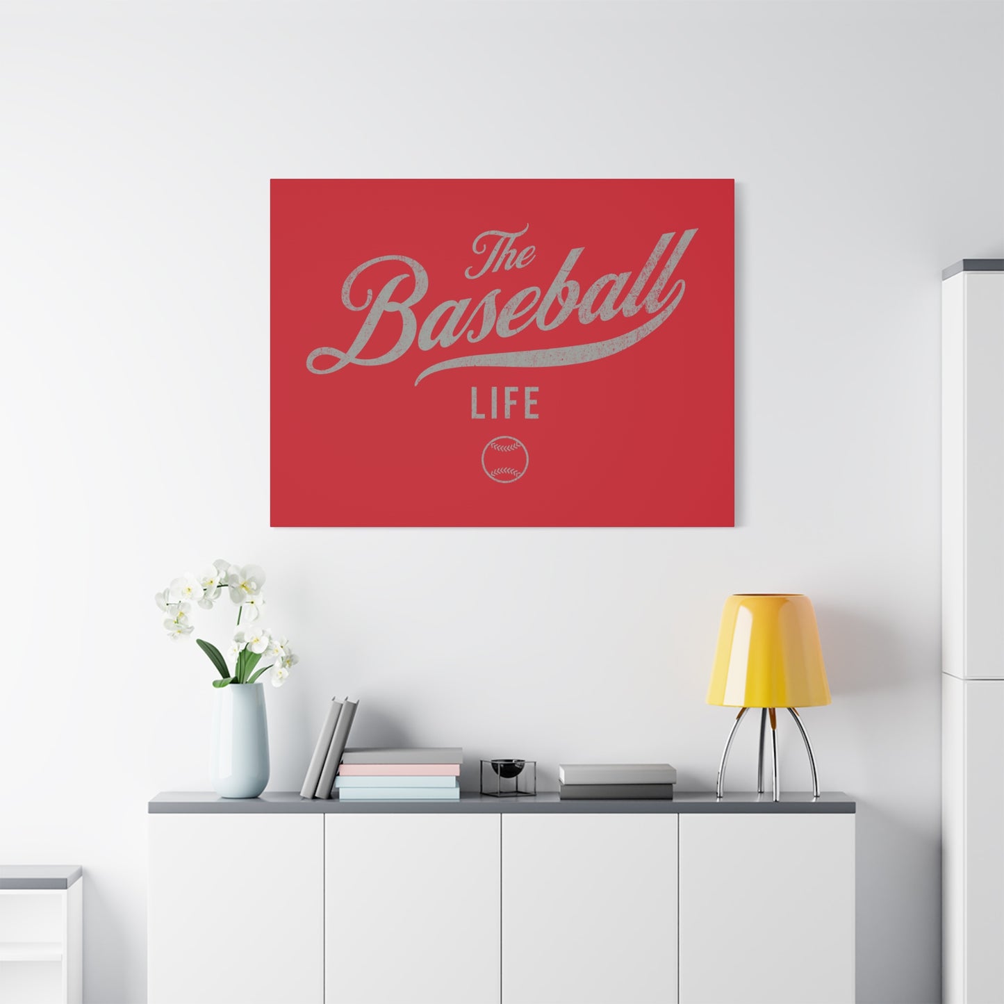 Wall Art Canvas_Red w Silver Gray
