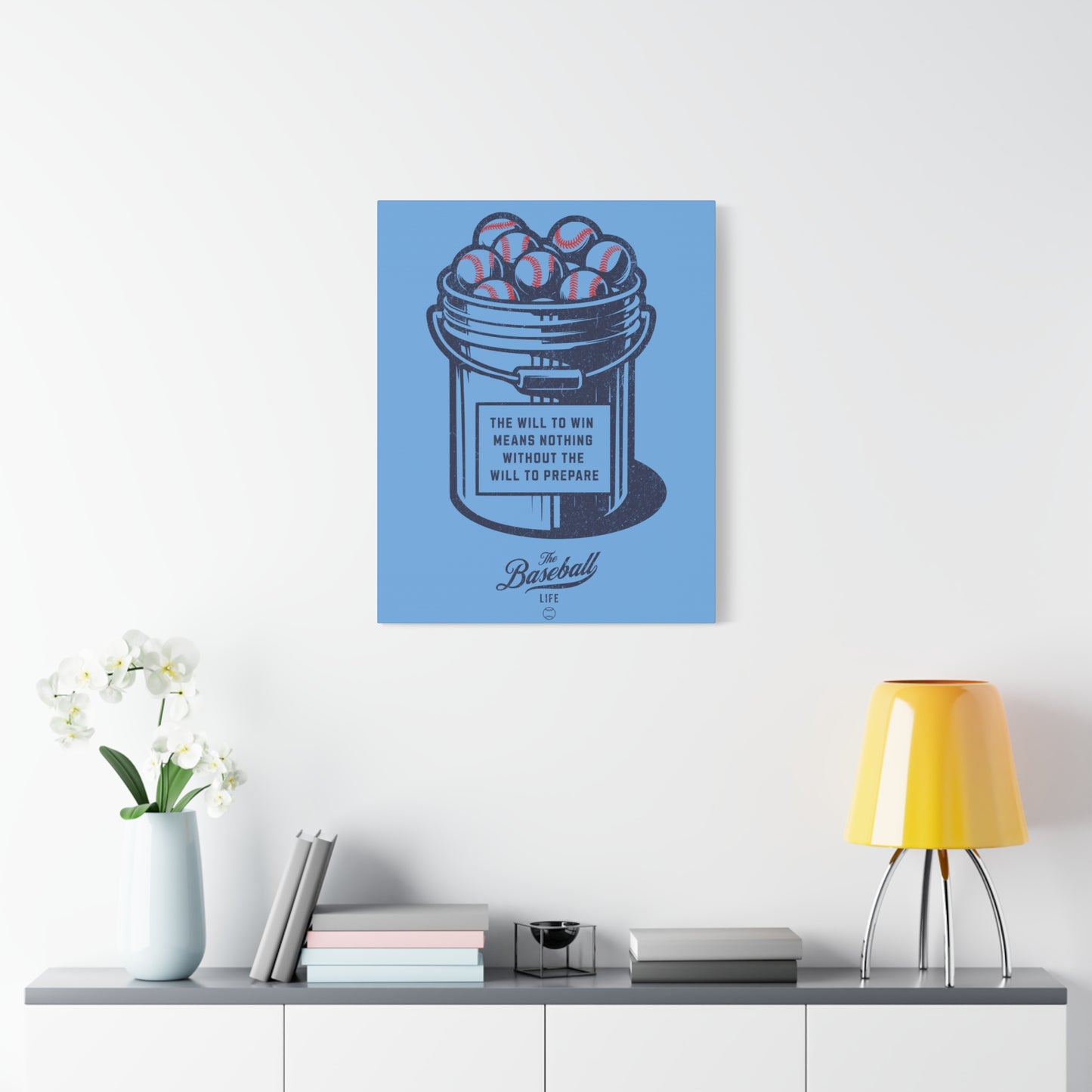 Bucket of Balls (The Will To Prepare) Wall Art Canvas_Carolina Blue