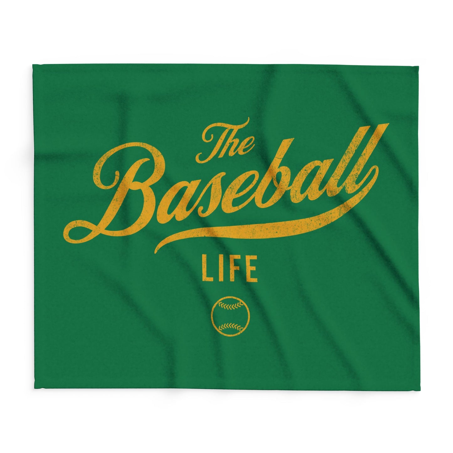 Fleece Blanket_Green w Yellow Gold Print