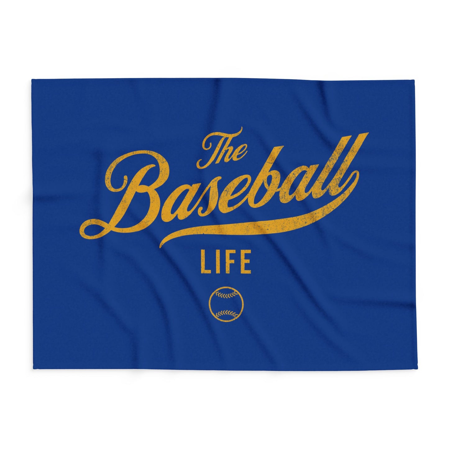 Fleece Blanket_Royal Blue w Yellow Gold Print