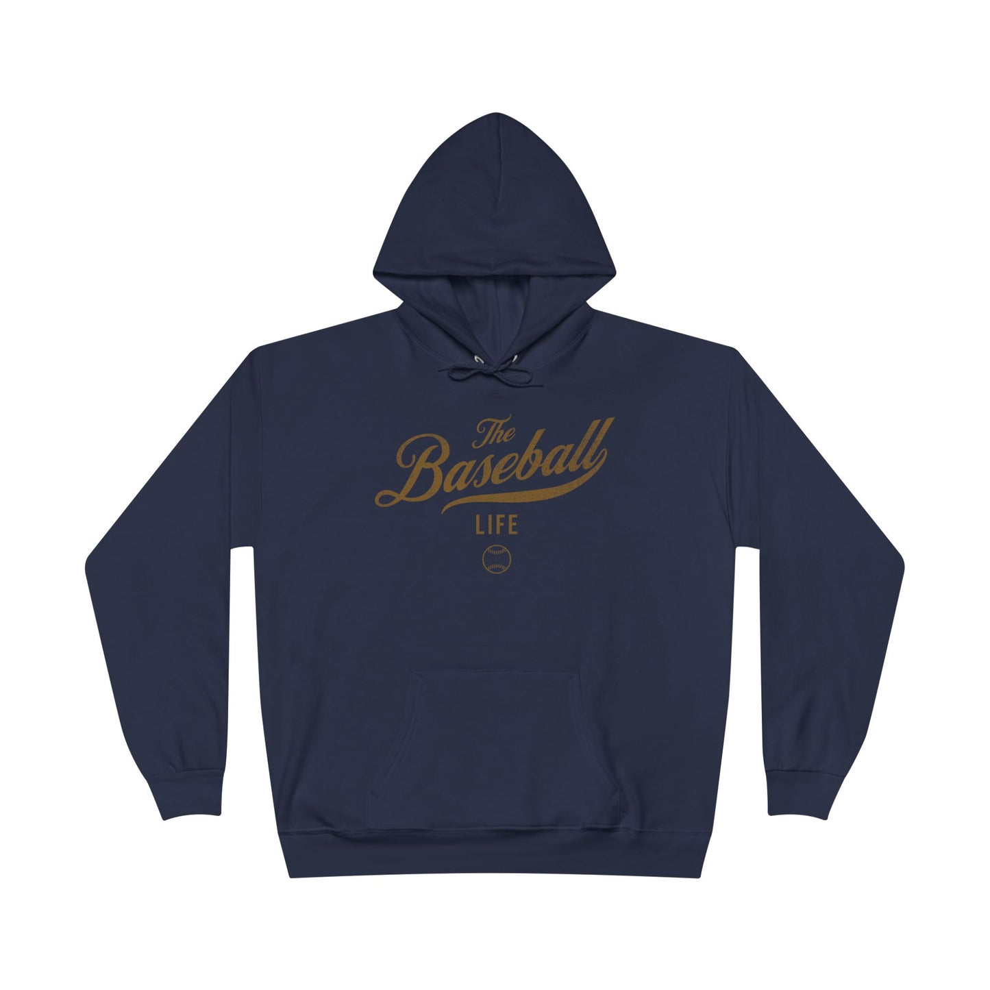 The Baseball Life Hoodie w/Grommets_Old Gold Print
