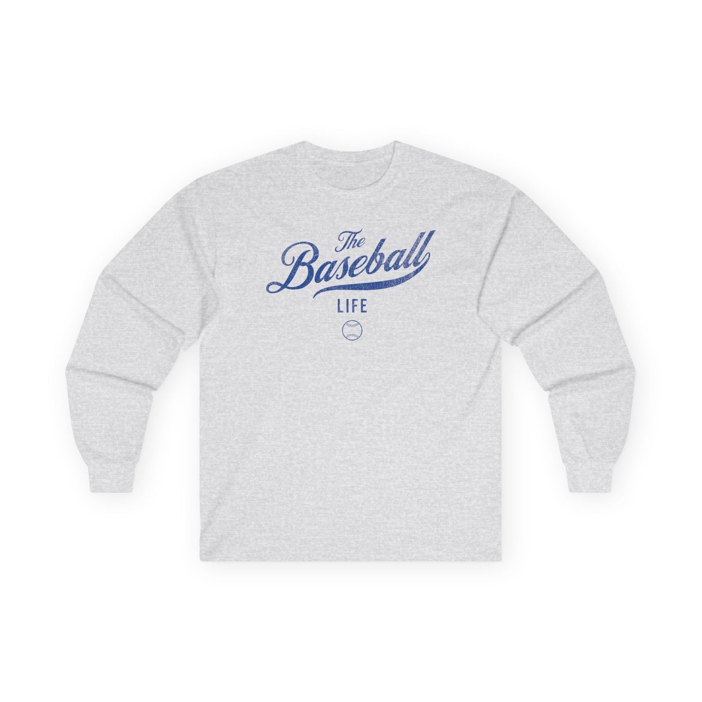 The Baseball Life Long Sleeve T-Shirt_Royal Blue Print