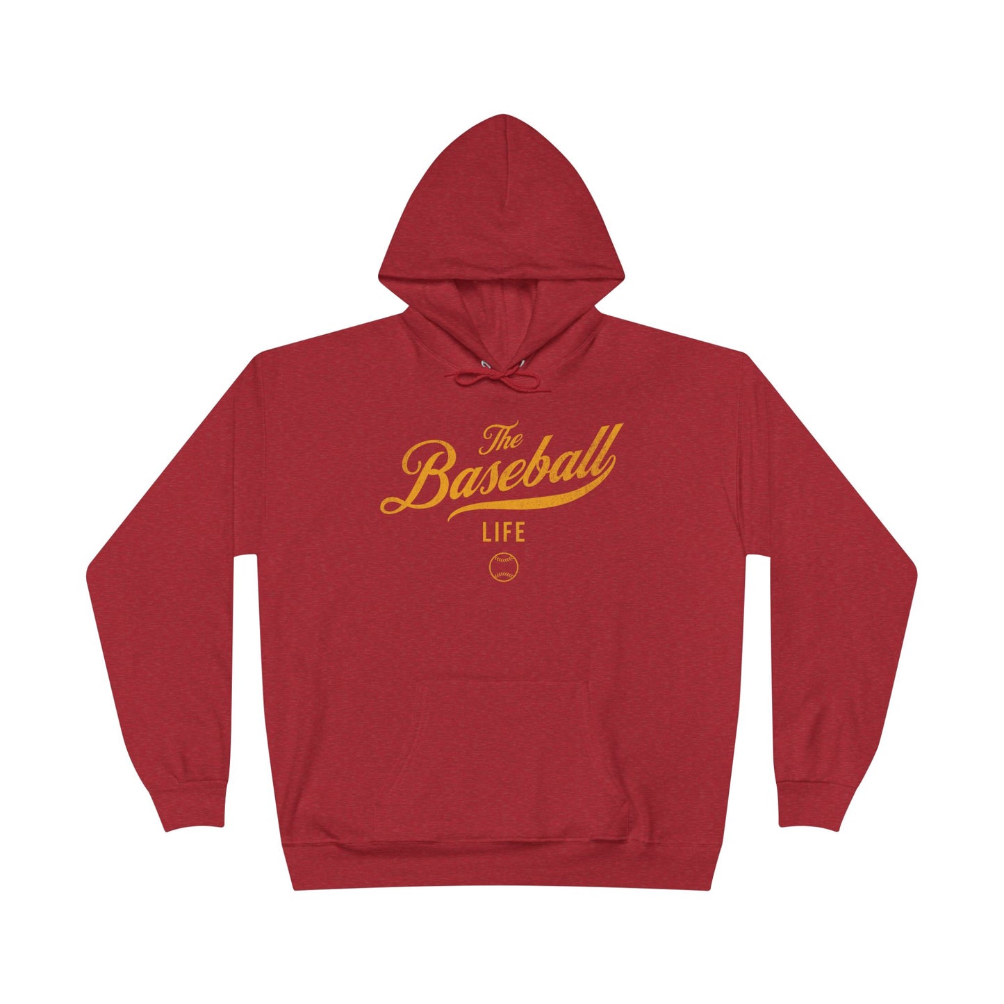 The Baseball Life Hoodie w/Grommets_Yellow Gold Print