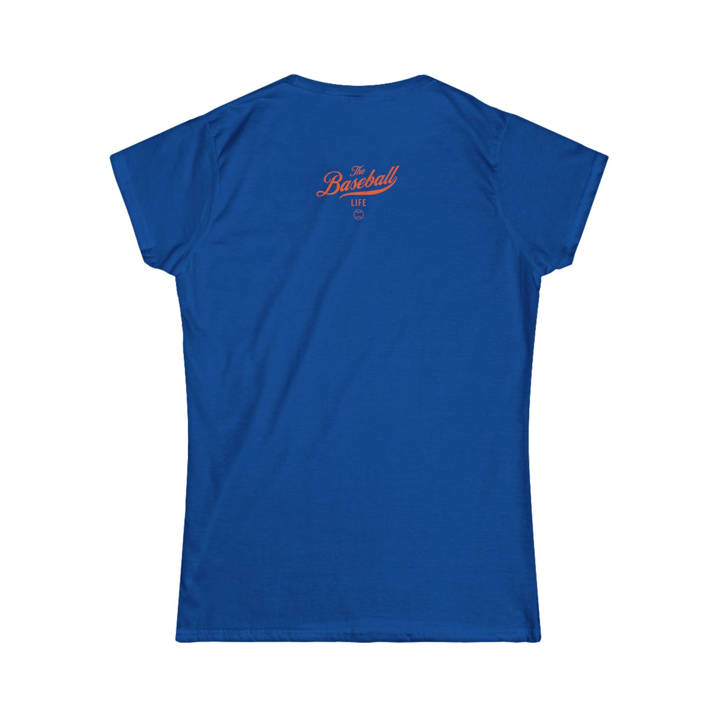 The Baseball Life Classic Script Tee_Women's_Orange Print