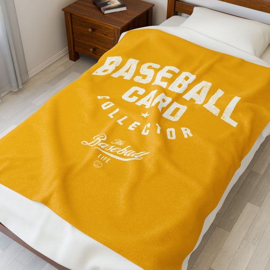 Velveteen Plush Blanket_Baseball Card Collector_Yellow Gold