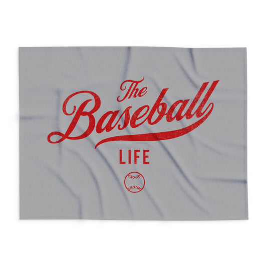 Fleece Blanket_Silver Gray w Red Print